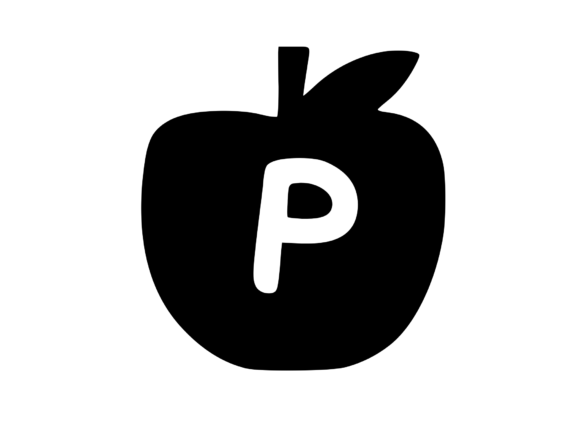 Apple with Children s Playful Mono P