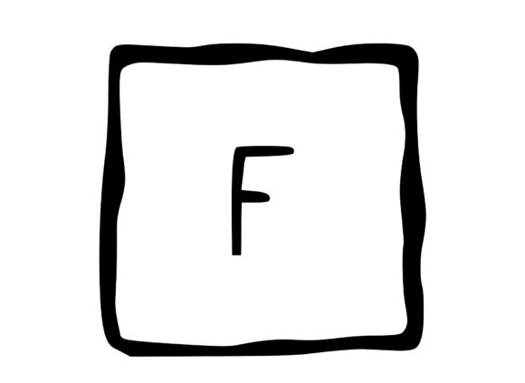 Hand Drawn Outlined Frame with Mono F