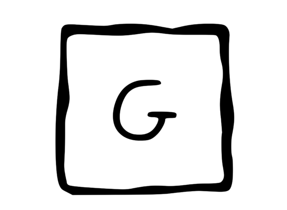 Hand Drawn Outlined Frame with Mono G