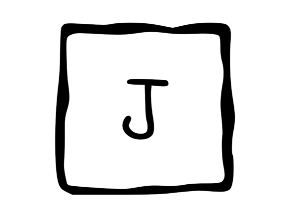Hand Drawn Outlined Frame with Mono J