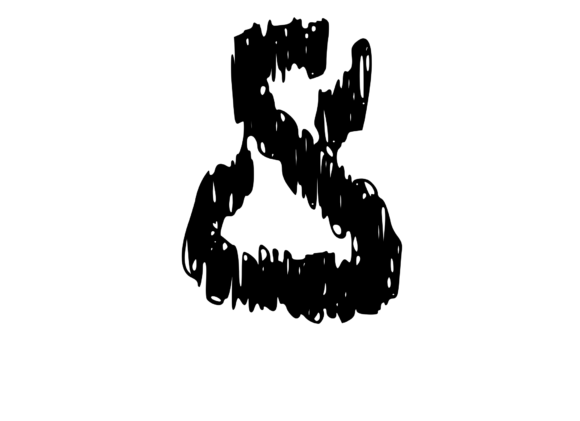 Quickly Scribbled Rough Mono 8: Hand-Drawn Charm in Thread