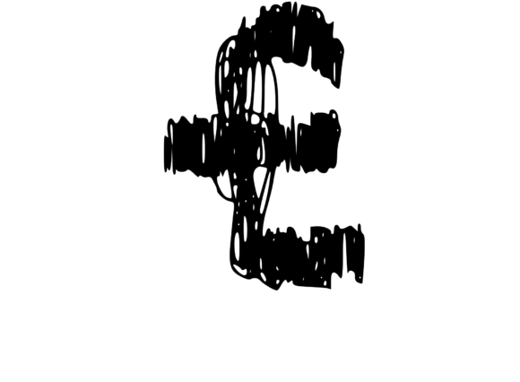 Quickly Scribbled Rough Mono £ Design Review for Embroidery