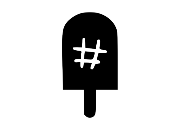 Sweet Summer Ice Lolly Mono Hashtag